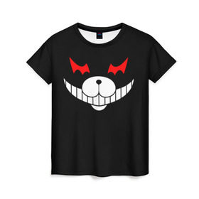 Женская футболка 3D с принтом Monokuma Black в городе Новоалтайск, 100% полиэфир ( синтетическое хлопкоподобное полотно) | прямой крой, круглый вырез горловины, длина до линии бедер | danganronpa | monokuma | данганронпа | монокума