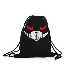 Рюкзак-мешок 3D с принтом Monokuma Black в городе Новоалтайск, 100% полиэстер | плотность ткани — 200 г/м2, размер — 35 х 45 см; лямки — толстые шнурки, застежка на шнуровке, без карманов и подкладки | Тематика изображения на принте: danganronpa | monokuma | данганронпа | монокума