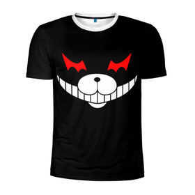Мужская футболка 3D спортивная с принтом Monokuma Black в городе Новоалтайск, 100% полиэстер с улучшенными характеристиками | приталенный силуэт, круглая горловина, широкие плечи, сужается к линии бедра | Тематика изображения на принте: danganronpa | monokuma | данганронпа | монокума