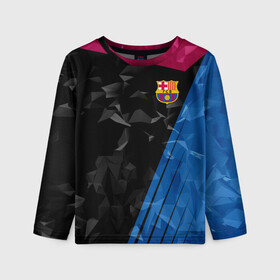 Детский лонгслив 3D с принтом FC BARCELONA в городе Новоалтайск, 100% полиэстер | длинные рукава, круглый вырез горловины, полуприлегающий силуэт
 | fc | fc barcelona | fcb | барселона | спорт | спортивные | фк | футбол | футбольный клуб