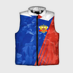 Женский жилет утепленный 3D с принтом RUSSIA  Tricolor Collection в городе Новоалтайск,  |  | russia | герб | россия | триколор | флаг