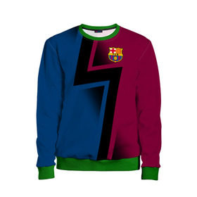 Детский свитшот 3D с принтом FC Barca 2018 Creative uniform в городе Новоалтайск, 100% полиэстер | свободная посадка, прямой крой, мягкая тканевая резинка на рукавах и понизу свитшота | Тематика изображения на принте: fc | fc barcelona | fcb | барселона | спорт | спортивные | фк | футбол | футбольный клуб
