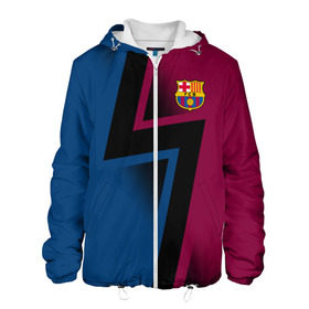 Мужская куртка 3D с принтом FC Barca 2018 Creative uniform в городе Новоалтайск, ткань верха — 100% полиэстер, подклад — флис | прямой крой, подол и капюшон оформлены резинкой с фиксаторами, два кармана без застежек по бокам, один большой потайной карман на груди. Карман на груди застегивается на липучку | fc | fc barcelona | fcb | барселона | спорт | спортивные | фк | футбол | футбольный клуб