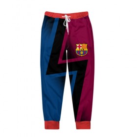 Мужские брюки 3D с принтом FC Barca 2018 Creative uniform в городе Новоалтайск, 100% полиэстер | манжеты по низу, эластичный пояс регулируется шнурком, по бокам два кармана без застежек, внутренняя часть кармана из мелкой сетки | Тематика изображения на принте: fc | fc barcelona | fcb | барселона | спорт | спортивные | фк | футбол | футбольный клуб