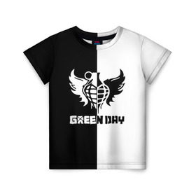 Детская футболка 3D с принтом Green Day в городе Новоалтайск, 100% гипоаллергенный полиэфир | прямой крой, круглый вырез горловины, длина до линии бедер, чуть спущенное плечо, ткань немного тянется | green day | билли джо армстронг | грин дей | майк дёрнт | музыка | тре кул