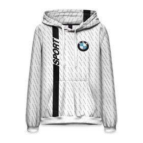 Мужская толстовка 3D с принтом BMW 2018 White Sport в городе Новоалтайск, 100% полиэстер | двухслойный капюшон со шнурком для регулировки, мягкие манжеты на рукавах и по низу толстовки, спереди карман-кенгуру с мягким внутренним слоем. | Тематика изображения на принте: bmw | автомобильные | бмв | машины