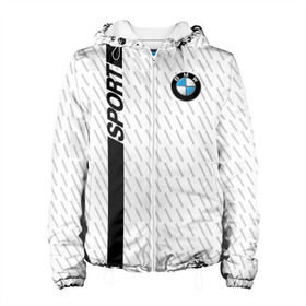 Женская куртка 3D с принтом BMW 2018 White Sport в городе Новоалтайск, ткань верха — 100% полиэстер, подклад — флис | прямой крой, подол и капюшон оформлены резинкой с фиксаторами, два кармана без застежек по бокам, один большой потайной карман на груди. Карман на груди застегивается на липучку | bmw | автомобильные | бмв | машины
