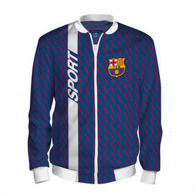 Мужской бомбер 3D с принтом FC Barca 2018 Creative uniform в городе Новоалтайск, 100% полиэстер | застегивается на молнию, по бокам два кармана без застежек, по низу бомбера и на воротнике - эластичная резинка | fc | fc barcelona | fcb | барселона | спорт | спортивные | фк | футбол | футбольный клуб
