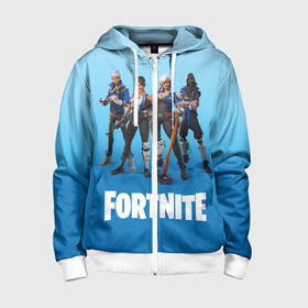 Детская толстовка 3D на молнии с принтом Fortnite в городе Новоалтайск, 100% полиэстер |  манжеты и пояс оформлены широкой мягкой резинкой, двухслойный капюшон со шнурком для регулировки, спереди карманы и застежка-молния
 | fortnite | фортнайт