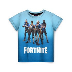 Детская футболка 3D с принтом Fortnite в городе Новоалтайск, 100% гипоаллергенный полиэфир | прямой крой, круглый вырез горловины, длина до линии бедер, чуть спущенное плечо, ткань немного тянется | Тематика изображения на принте: fortnite | фортнайт