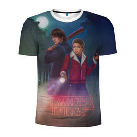 Мужская футболка 3D спортивная с принтом Stranger Things в городе Новоалтайск, 100% полиэстер с улучшенными характеристиками | приталенный силуэт, круглая горловина, широкие плечи, сужается к линии бедра | stranger things | очень странные дела