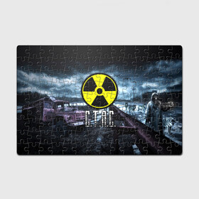 Пазл магнитный 126 элементов с принтом S.T.A.L.K.E.R. - С.Т.А.С. в городе Новоалтайск, полимерный материал с магнитным слоем | 126 деталей, размер изделия —  180*270 мм | Тематика изображения на принте: stalker | имена | имя | припять | радиация | сталкер | станислав | стас | стасик | стася | чернобыль