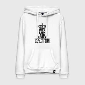 Мужская толстовка хлопок с принтом Keep calm and listen LedZep в городе Новоалтайск, френч-терри, мягкий теплый начес внутри (100% хлопок) | карман-кенгуру, эластичные манжеты и нижняя кромка, капюшон с подкладом и шнурком | led zeppelin | джимми пейдж | джон генри бонэм | джон пол джонс | лед зеппелин | роберт плант
