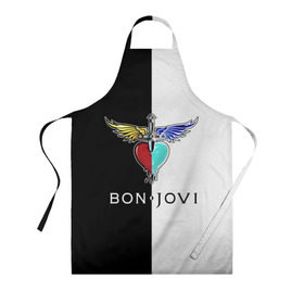 Фартук 3D с принтом Bon Jovi в городе Новоалтайск, 100% полиэстер | общий размер — 65 х 85 см, ширина нагрудника — 26 см, горловина — 53 см, длина завязок — 54 см, общий обхват в поясе — 173 см. Принт на завязках и на горловине наносится с двух сторон, на основной части фартука — только с внешней стороны | bon | jovi | бон | бон джови | джови | рок группа