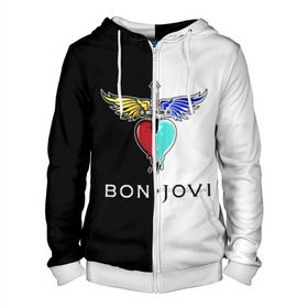 Мужская толстовка 3D на молнии с принтом Bon Jovi в городе Новоалтайск, 100% полиэстер | длина до линии бедра, манжеты и пояс оформлены мягкой тканевой резинкой, двухслойный капюшон со шнурком для регулировки, спереди молния, по бокам два кармана | Тематика изображения на принте: bon | jovi | бон | бон джови | джови | рок группа