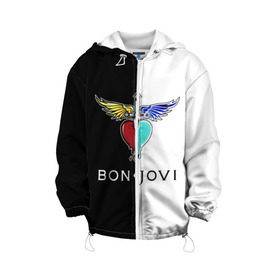 Детская куртка 3D с принтом Bon Jovi в городе Новоалтайск, 100% полиэстер | застежка — молния, подол и капюшон оформлены резинкой с фиксаторами, по бокам — два кармана без застежек, один потайной карман на груди, плотность верхнего слоя — 90 г/м2; плотность флисового подклада — 260 г/м2 | bon | jovi | бон | бон джови | джови | рок группа