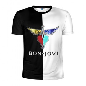 Мужская футболка 3D спортивная с принтом Bon Jovi в городе Новоалтайск, 100% полиэстер с улучшенными характеристиками | приталенный силуэт, круглая горловина, широкие плечи, сужается к линии бедра | bon | jovi | бон | бон джови | джови | рок группа
