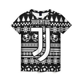 Женская футболка 3D с принтом Juventus 2018 Новогодний в городе Новоалтайск, 100% полиэфир ( синтетическое хлопкоподобное полотно) | прямой крой, круглый вырез горловины, длина до линии бедер | fc | juventus | спорт | спортивные | фк | футбол | футбольный клуб | ювентус
