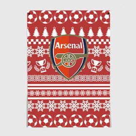 Постер с принтом FC Arsenal Новогодний в городе Новоалтайск, 100% бумага
 | бумага, плотность 150 мг. Матовая, но за счет высокого коэффициента гладкости имеет небольшой блеск и дает на свету блики, но в отличии от глянцевой бумаги не покрыта лаком | arsenal | fc | арсенал | спорт | спортивные | фк | футбол | футбольный клуб