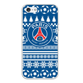 Чехол для iPhone 5/5S матовый с принтом PSG Новогодний в городе Новоалтайск, Силикон | Область печати: задняя сторона чехла, без боковых панелей | fc | fly emirates | paris | psg | лого | париж | псж | спорт | спортивные | фк | футбольный клуб
