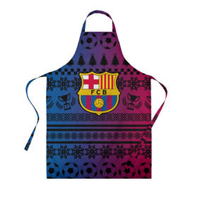 Фартук 3D с принтом FC Barca Новогодний в городе Новоалтайск, 100% полиэстер | общий размер — 65 х 85 см, ширина нагрудника — 26 см, горловина — 53 см, длина завязок — 54 см, общий обхват в поясе — 173 см. Принт на завязках и на горловине наносится с двух сторон, на основной части фартука — только с внешней стороны | fc | fc barcelona | fcb | барселона | спорт | спортивные | фк | футбол | футбольный клуб