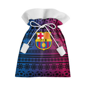 Подарочный 3D мешок с принтом FC Barca Новогодний в городе Новоалтайск, 100% полиэстер | Размер: 29*39 см | fc | fc barcelona | fcb | барселона | спорт | спортивные | фк | футбол | футбольный клуб