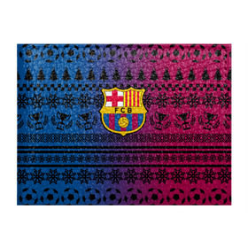 Обложка для студенческого билета с принтом FC Barca Новогодний в городе Новоалтайск, натуральная кожа | Размер: 11*8 см; Печать на всей внешней стороне | fc | fc barcelona | fcb | барселона | спорт | спортивные | фк | футбол | футбольный клуб