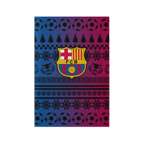 Обложка для паспорта матовая кожа с принтом FC Barca Новогодний в городе Новоалтайск, натуральная матовая кожа | размер 19,3 х 13,7 см; прозрачные пластиковые крепления | fc | fc barcelona | fcb | барселона | спорт | спортивные | фк | футбол | футбольный клуб