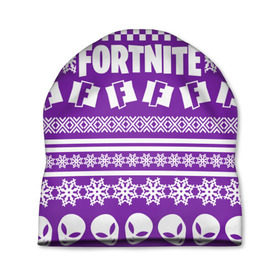 Шапка 3D с принтом Свитер Fortnite в городе Новоалтайск, 100% полиэстер | универсальный размер, печать по всей поверхности изделия | Тематика изображения на принте: 2020 | christmas | fortnite | happy new year | llama | marry christmas | new year | snow | winter | новогодний | новый год | снег | фортнайт