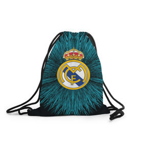 Рюкзак-мешок 3D с принтом Real Madrid 2018 Abstract в городе Новоалтайск, 100% полиэстер | плотность ткани — 200 г/м2, размер — 35 х 45 см; лямки — толстые шнурки, застежка на шнуровке, без карманов и подкладки | Тематика изображения на принте: fc | real madrid | реал мадрид | спорт | спортивные | фк | футбол | футбольный клуб