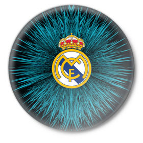 Значок с принтом Real Madrid 2018 Abstract в городе Новоалтайск,  металл | круглая форма, металлическая застежка в виде булавки | fc | real madrid | реал мадрид | спорт | спортивные | фк | футбол | футбольный клуб