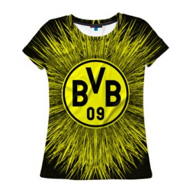 Женская футболка 3D с принтом FC Borussia 2018 Abstract в городе Новоалтайск, 100% полиэфир ( синтетическое хлопкоподобное полотно) | прямой крой, круглый вырез горловины, длина до линии бедер | боруссия | дортмунд