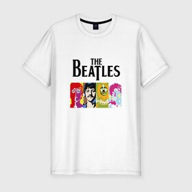 Мужская футболка премиум с принтом The Beatles в городе Новоалтайск, 92% хлопок, 8% лайкра | приталенный силуэт, круглый вырез ворота, длина до линии бедра, короткий рукав | битлз | джон леннон | джордж харрисон | пол маккартни | ринго старр