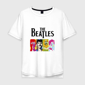 Мужская футболка хлопок Oversize с принтом The Beatles в городе Новоалтайск, 100% хлопок | свободный крой, круглый ворот, “спинка” длиннее передней части | битлз | джон леннон | джордж харрисон | пол маккартни | ринго старр
