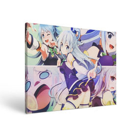 Холст прямоугольный с принтом Аква в городе Новоалтайск, 100% ПВХ |  | anime | aqua | konosuba | аква | аниме | богиня | этот замечательный мир