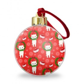 Ёлочный шар с принтом Новогодние кошки в городе Новоалтайск, Пластик | Диаметр: 77 мм | Тематика изображения на принте: зима | кот | новый год | подарок | рождество