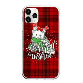 Чехол для iPhone 11 Pro матовый с принтом Новогодняя кошка в городе Новоалтайск, Силикон |  | зима | кот | новый год | подарок | рождество