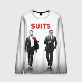 Мужской лонгслив 3D с принтом Suits в городе Новоалтайск, 100% полиэстер | длинные рукава, круглый вырез горловины, полуприлегающий силуэт | suits | форс мажоры