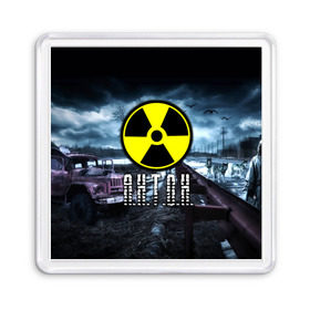 Магнит 55*55 с принтом S.T.A.L.K.E.R. - А.Н.Т.О.Н. в городе Новоалтайск, Пластик | Размер: 65*65 мм; Размер печати: 55*55 мм | stalker | антон | антошка | припять | радиация | сталкер | тоха | тоша | чернобыль