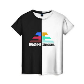 Женская футболка 3D с принтом Imagine Dragons в городе Новоалтайск, 100% полиэфир ( синтетическое хлопкоподобное полотно) | прямой крой, круглый вырез горловины, длина до линии бедер | dragons | imagine | бэн макки | драгонс | дэн платцман | дэн рейнольдс | имеджин | уэйн сермон