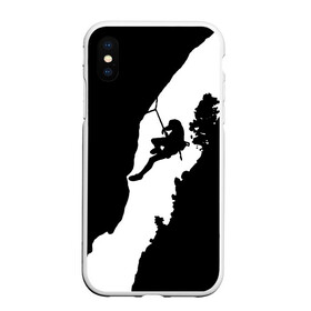 Чехол для iPhone XS Max матовый с принтом Climbing в городе Новоалтайск, Силикон | Область печати: задняя сторона чехла, без боковых панелей | climbing | климбинг | отвес | скала | скалодром | скалолаз | скалолазание | сколы | ущелье