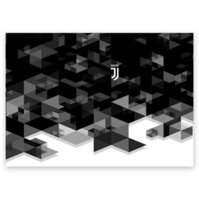 Поздравительная открытка с принтом JUVENTUS GEOMETRY SPORT в городе Новоалтайск, 100% бумага | плотность бумаги 280 г/м2, матовая, на обратной стороне линовка и место для марки
 | fc | juventus | спорт | спортивные | фк | футбол | футбольный клуб | ювентус