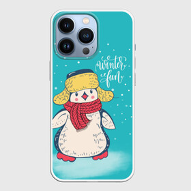 Чехол для iPhone 13 Pro с принтом Пингвин в шарфе в городе Новоалтайск,  |  | зима | новый год | пингвин | подарок | рождество