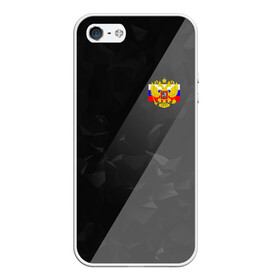 Чехол для iPhone 5/5S матовый с принтом RUSSIA - Black Collection в городе Новоалтайск, Силикон | Область печати: задняя сторона чехла, без боковых панелей | russia  | герб | россия