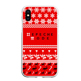 Чехол для iPhone XS Max матовый с принтом Праздничный Depeche Mode в городе Новоалтайск, Силикон | Область печати: задняя сторона чехла, без боковых панелей | depeche mode | вестник моды | депеш мод | дэйв гаан | мартин гор | новогодний | новый год | праздник | рождество | роза | снежинки | энди флетчер