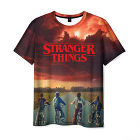 Мужская футболка 3D с принтом Stranger Things в городе Новоалтайск, 100% полиэфир | прямой крой, круглый вырез горловины, длина до линии бедер | stranger things | очень странные дела