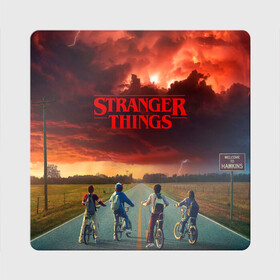Магнит виниловый Квадрат с принтом STRANGER THINGS | ОЧЕНЬ СТРАННЫЕ ДЕЛА в городе Новоалтайск, полимерный материал с магнитным слоем | размер 9*9 см, закругленные углы | Тематика изображения на принте: stranger things | очень странные дела