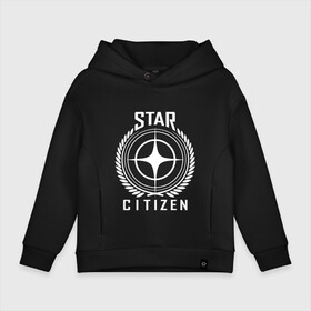 Детское худи Oversize хлопок с принтом Star Citizen в городе Новоалтайск, френч-терри — 70% хлопок, 30% полиэстер. Мягкий теплый начес внутри —100% хлопок | боковые карманы, эластичные манжеты и нижняя кромка, капюшон на магнитной кнопке | игра | космический | космос | симулятор