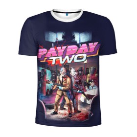 Мужская футболка 3D спортивная с принтом Payday_3 в городе Новоалтайск, 100% полиэстер с улучшенными характеристиками | приталенный силуэт, круглая горловина, широкие плечи, сужается к линии бедра | chains | dallas | heist | hoxton | payday | the heist | wolf | банк | грабители | мафиози | мафия | наемники | ограбление