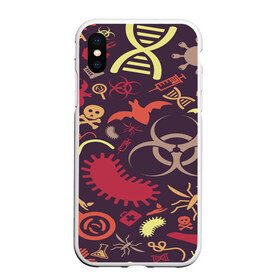 Чехол для iPhone XS Max матовый с принтом Био pattern в городе Новоалтайск, Силикон | Область печати: задняя сторона чехла, без боковых панелей | biohazard | bombing | pattern | биоматериал | бомбинг | молекулы | радиация | текстуры | узор
